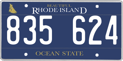 RI license plate 835624