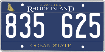 RI license plate 835625
