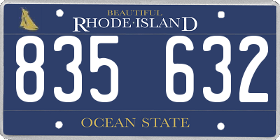 RI license plate 835632