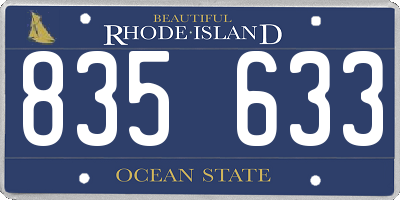 RI license plate 835633