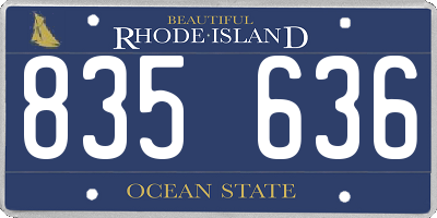 RI license plate 835636