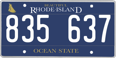 RI license plate 835637