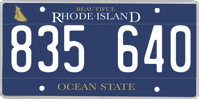 RI license plate 835640