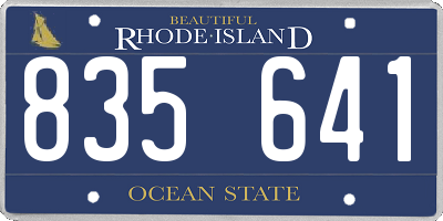 RI license plate 835641