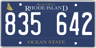 RI license plate 835642