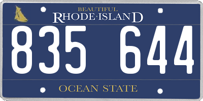 RI license plate 835644