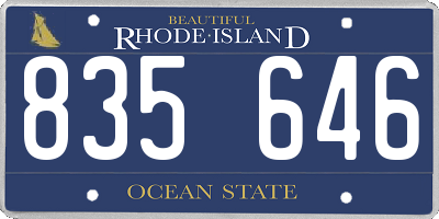 RI license plate 835646