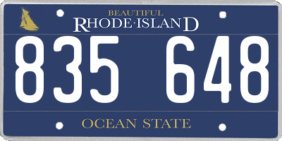 RI license plate 835648