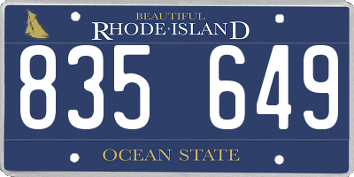 RI license plate 835649