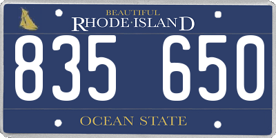 RI license plate 835650