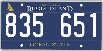 RI license plate 835651