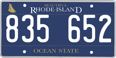 RI license plate 835652