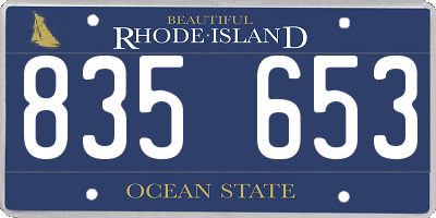 RI license plate 835653