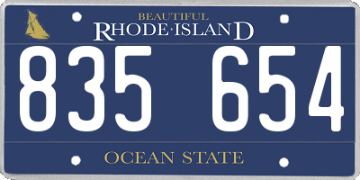 RI license plate 835654