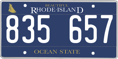 RI license plate 835657