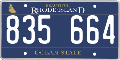 RI license plate 835664