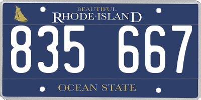 RI license plate 835667