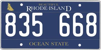 RI license plate 835668