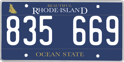RI license plate 835669