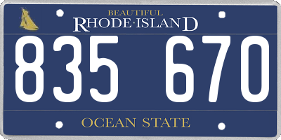 RI license plate 835670