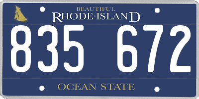 RI license plate 835672