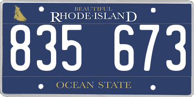 RI license plate 835673