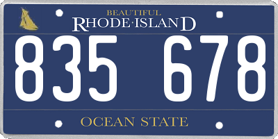 RI license plate 835678