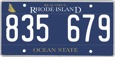 RI license plate 835679