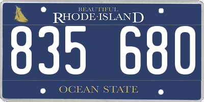 RI license plate 835680