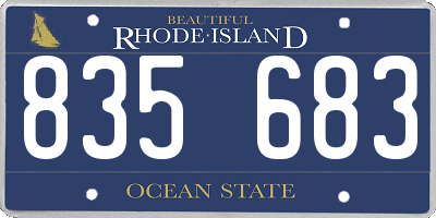 RI license plate 835683