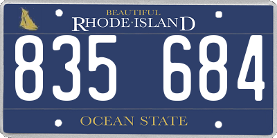 RI license plate 835684