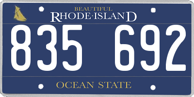 RI license plate 835692