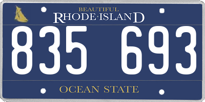 RI license plate 835693