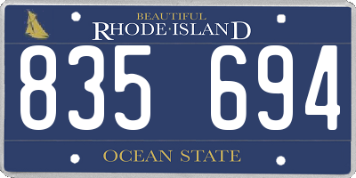 RI license plate 835694