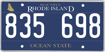 RI license plate 835698