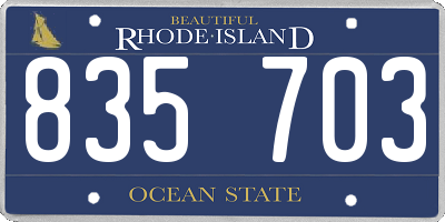 RI license plate 835703