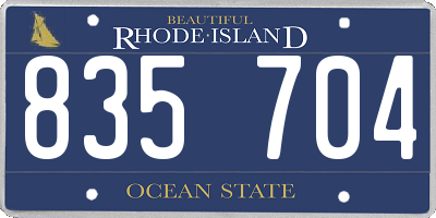 RI license plate 835704