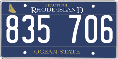 RI license plate 835706