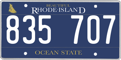 RI license plate 835707