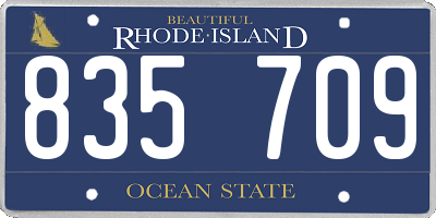RI license plate 835709