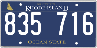 RI license plate 835716