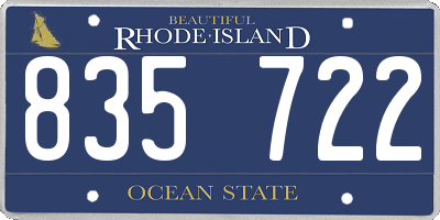 RI license plate 835722