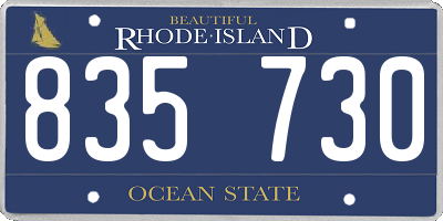 RI license plate 835730