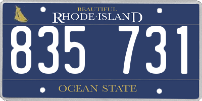 RI license plate 835731