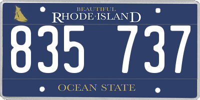 RI license plate 835737
