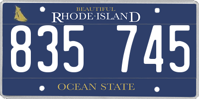 RI license plate 835745