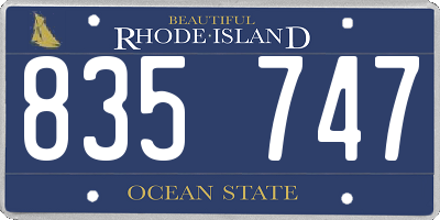 RI license plate 835747