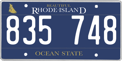 RI license plate 835748