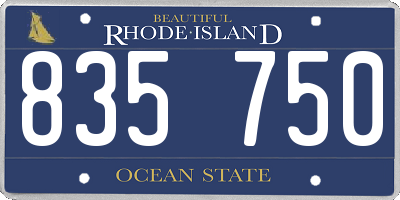 RI license plate 835750
