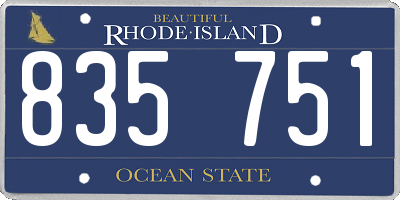 RI license plate 835751